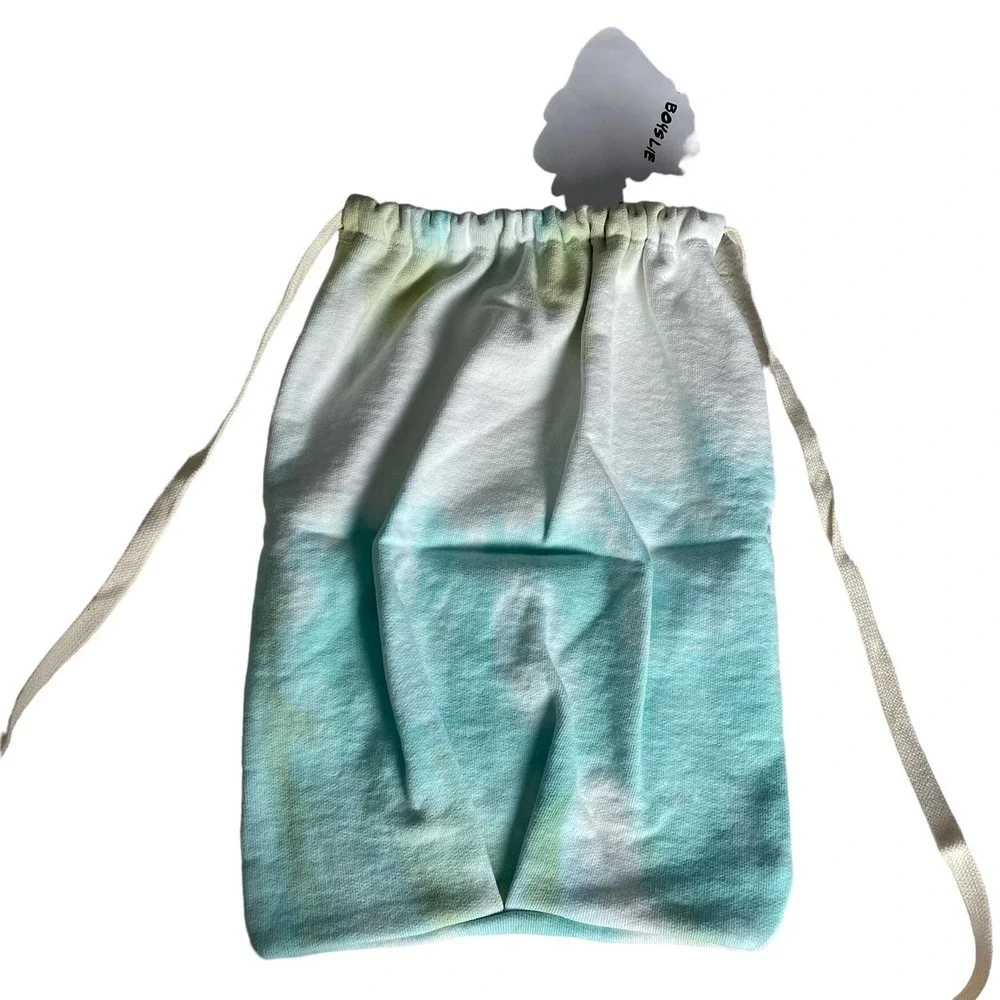 New Boys Lie Tie Dye Icee Drawstring Backpack in Green With Boys Lie Sticker